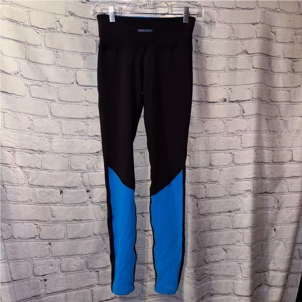 Lululemon Runder Under Colorblock Leggings Blue Black Size 4 Reversible